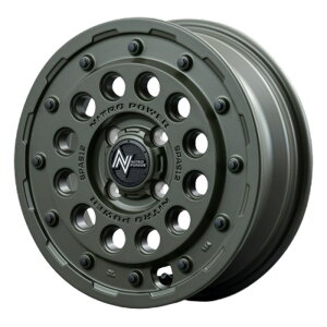 ホイール4本セット 15インチ 5J+45 4H-100 NITRO POWER H12 SHOTGUN TACTICAL EDITION セミグロスODグリーン