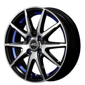 YOKOHAMA ADVAN dB V553A 155/65R14 75H SCHNEIDER RX-02 ブラックポリッシュ/アンダーカットブルー 14インチ 4.5J+45 4H-100 サマー 4本セット