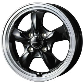 YOKOHAMA ADVAN dB V553A 155/65R14 75H GYRAFT 5S BLACK/RIMPOLISH 14インチ 4.5J+45 4H-100 サマー 4本セット