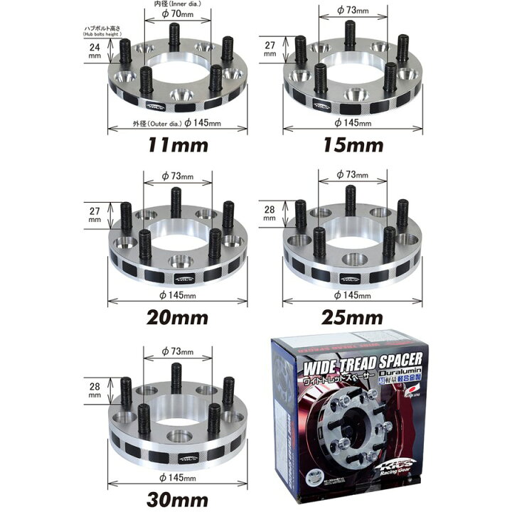 楽天市場】KYO-EI WIDE TREAD SPACER 2枚 11mm 15mm 20mm 25mm 30mm 5H 