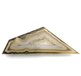 三角メノウ 34.41ct ルース 珍しい三角のレースメノウ 52年前に入手 ブラジル産 瑞浪鉱物展示館 5004
