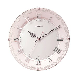 壁掛け時計 暗くなると秒針を止め 音がしない 電波時計 8MY538SR13 連続秒針 ピンクパール色 名入れ対応有料 取り寄せ品