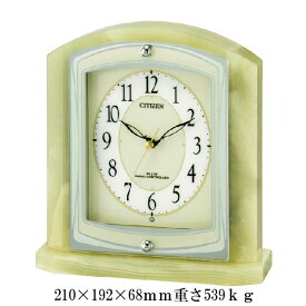 置き時計 シチズン 電波時計 CITIZEN 天然石枠 オニックス 8RY400-005 取り寄せ品