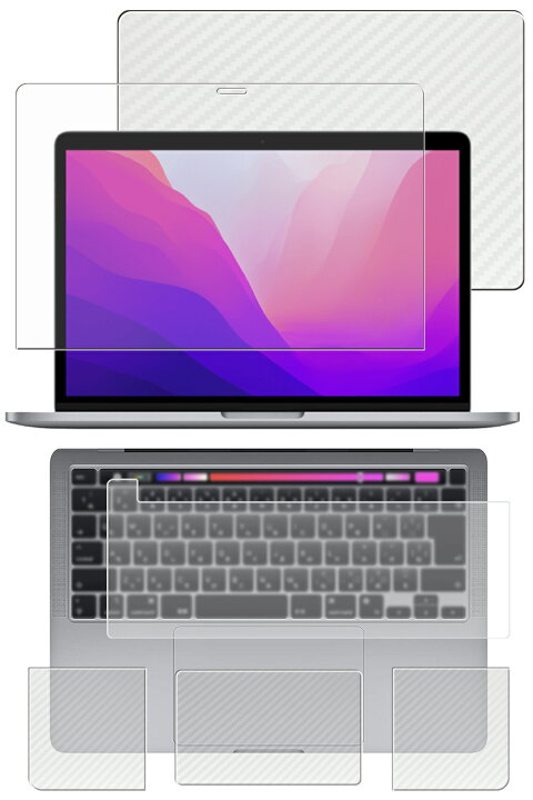4点セット(画面+天板+パームレスト+タッチパッド)] ClearView MacBook