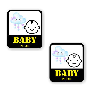 [2Zbg][ BABY IN CAR ]  TC V[ XebJ[ |f 95mm x 105mm 0.08mm lp xCr[CJ[ Baby In Car XebJ[ J[TC Z[teBXebJ[ Ԃ Ă܂ J[X