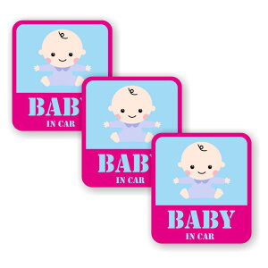 [3Zbg][ BABY IN CAR ]  TC V[ XebJ[ |f 95mm x 105mm 0.08mm lp `ChCJ[ Baby In Car XebJ[ J[TC Z[teBXebJ[ q Ă܂ J[Xe