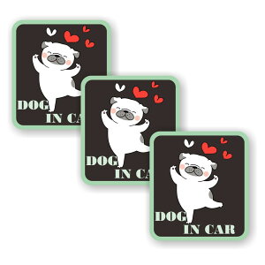 [3Zbg][ DOG IN CAR ]  TC V[ XebJ[ |f 95mm x 105mm 0.08mm lp LbgCJ[ Dog In Car XebJ[ J[TC Z[teBXebJ[ L lR ˂ Ă܂ J[