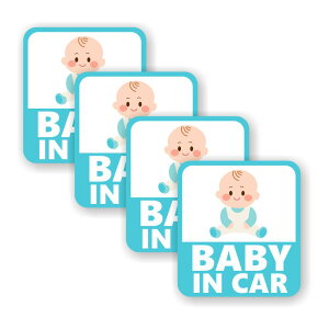 [4Zbg][ BABY IN CAR ]  TC V[ XebJ[ |f 95mm x 105mm 0.08mm lp xCr[CJ[ Baby In Car XebJ[ J[TC Z[teBXebJ[ Ԃ Ă܂ J[X
