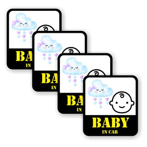 [4Zbg][ BABY IN CAR ]  TC V[ XebJ[ |f 95mm x 105mm 0.08mm lp `ChCJ[ Baby In Car XebJ[ J[TC Z[teBXebJ[ Ԃ Ă܂ J[