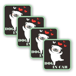 [4Zbg][ DOG IN CAR ]  TC V[ XebJ[ |f 95mm x 105mm 0.08mm lp LbgCJ[ Dog In Car XebJ[ J[TC Z[teBXebJ[ L lR ˂ Ă܂ J[