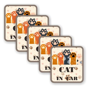 [5Zbg][ CAT IN CAR ]  TC V[ XebJ[ |f 95mm x 105mm 0.08mm lp LbgCJ[ Cat In Car XebJ[ J[TC Z[teBXebJ[ L lR ˂ Ă܂ J[