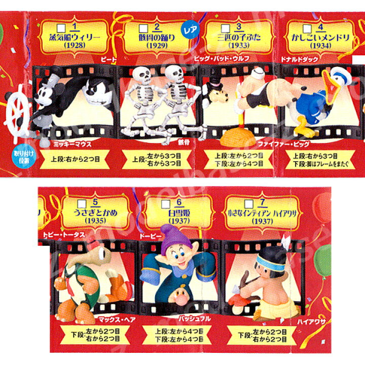 楽天市場 ディズニーキャラクターシネマジックフィルム Vol １ 全７種タカラトミーアーツガチャポン ガシャポン ガチャガチャ モデルベースｚ