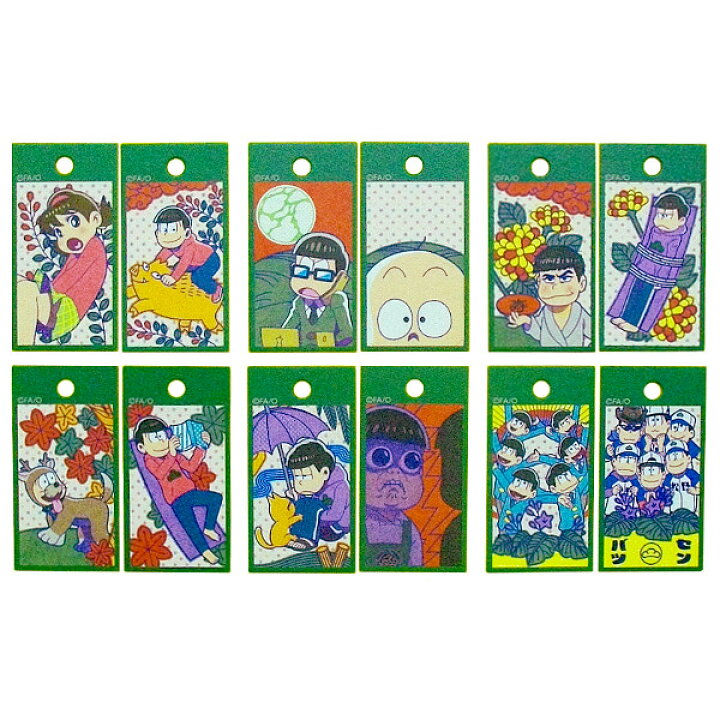 楽天市場 おそ松さんはなふだマスコットより６種バンダイ赤塚不二夫 おそ松くん花札 はなマスカードダス モデルベースｚ