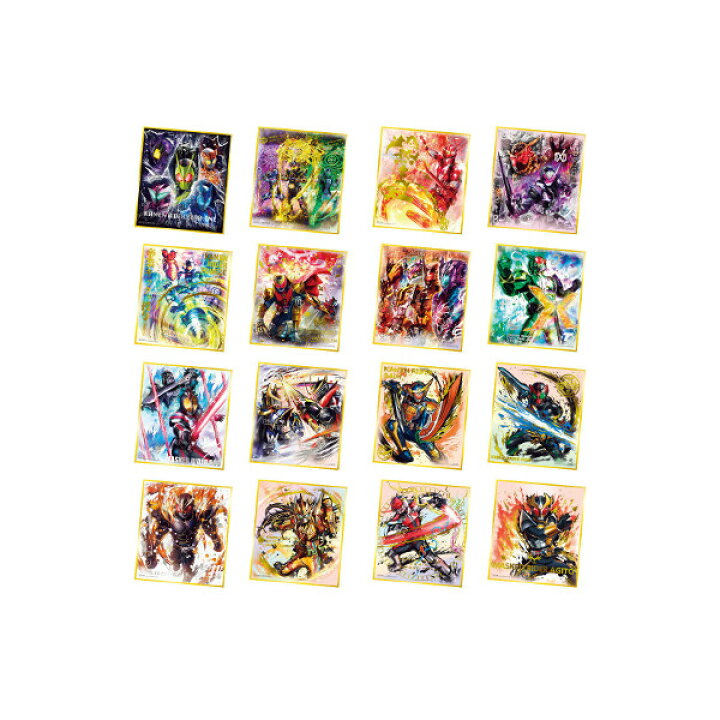 楽天市場 送料無料 仮面ライダー色紙ａｒｔ 極彩 全１６種バンダイキャンディトイ 食玩 モデルベースｚ
