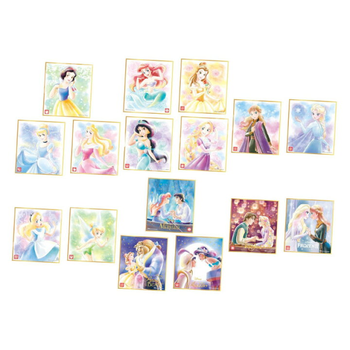 楽天市場 送料無料 ディズニー Disney色紙ａｒｔ 全１６種バンダイキャンディトイ 食玩 モデルベースｚ