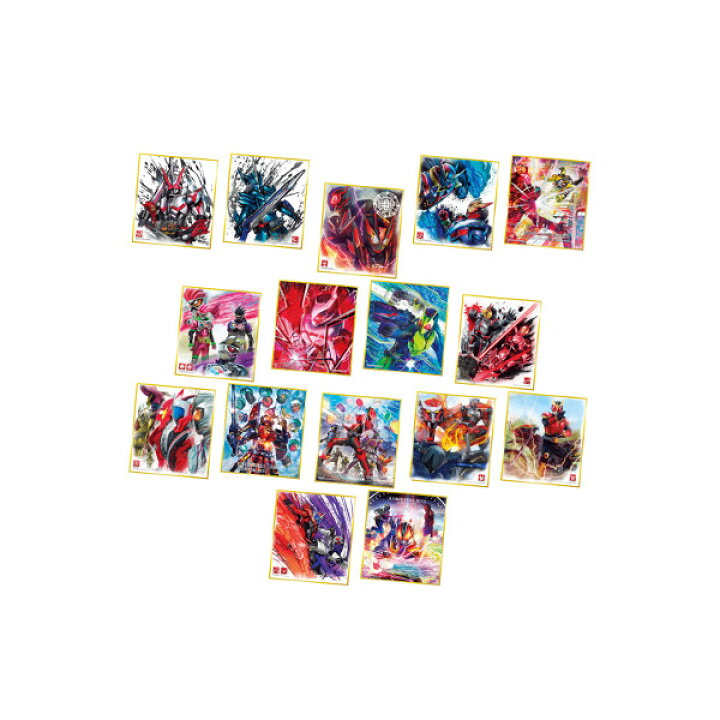 楽天市場 送料無料 仮面ライダー色紙ａｒｔ パート８全１６種バンダイキャンディトイ 食玩 モデルベースｚ