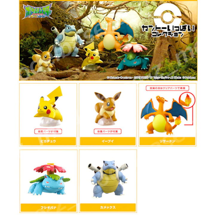 楽天市場 ポケットモンスターサン ムーンポケモン カントーいっぱいコレクション 全５種タカラトミーアーツガチャポン ガシャポン ガチャガチャ モデルベースｚ
