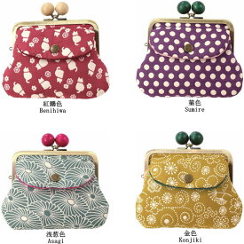 ふくれ織り 親子がま口財布　立体感のある凹凸和柄でかわいいふくれ織りシリーズ