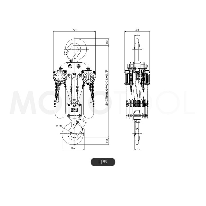 楽天市場】象印チェンブロック スーパー100 チェーンブロック H型 H-32 