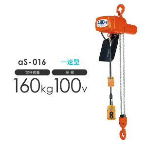 �g���E�R�[�h�̒����ύXOK �ۈ� �A���t�@ �d�C�`�F�[���u���b�N ��S-016 160kg �ꑬ�^ �P��100V�p AS-K1630 �W���g��3.0m �� / �ۈ�`�F���u���b�N �����J�X�^�}�C�Y�@���� ���[�h�`�F�[������ �����{