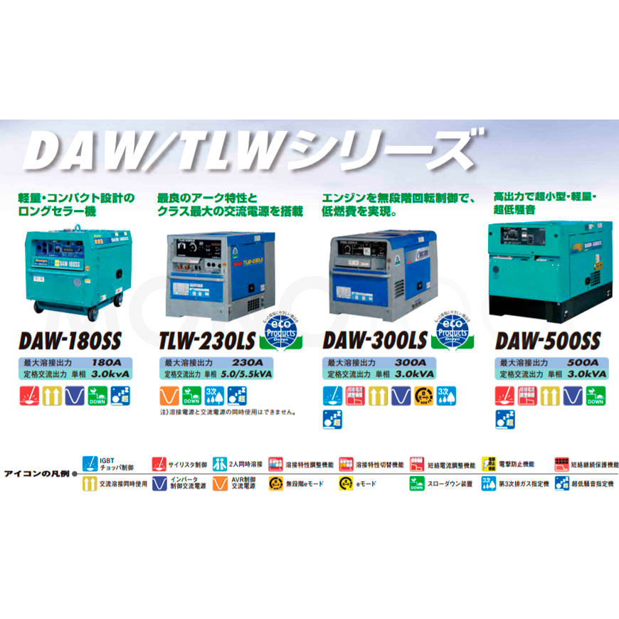 デンヨー DAW-180SS DAW180SS ディーゼルエンジン溶接機 Denyo | モノツール　楽天市場店