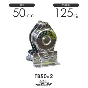 3H スリーエッチ 固定滑車 縦型(分離式) 2車 TB50×2