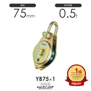 3H スリーエッチ オタフク滑車 YB75×1 シャックル型