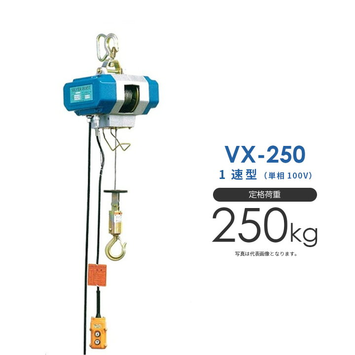 楽天市場】シルバーホイスト 電動 VX-250 単相100V 1速型 富士製作所 