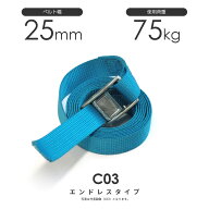 ラッシングベルト カムバックル式 C03N 25mm 75kg エンドレス・ラウンド仕様 日本製 ベルト荷締機