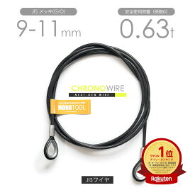 PVC被覆ワイヤ 9-11mm(6x24 JISメッキ) カット販売 両端加工 特注ワイヤロープ 黒のワイヤロープ