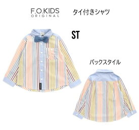 【Spring SALE】エフオーキッズ F.O.KIDS タイ付きシャツ 108014ブラウス 入園 入学 フォーマル 綿シャツ ネクタイ80cm 90cm 95cm 100cm 110cm 120cm 130cm 140cm ＠