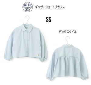 【最終セール】【60%OFF】メイクユアデイ ギャザーショートブラウス 410119make your day ブラウス 長袖 ショート丈 短丈 ナチュラル150cm 160cm ジュニア 大人サイズ