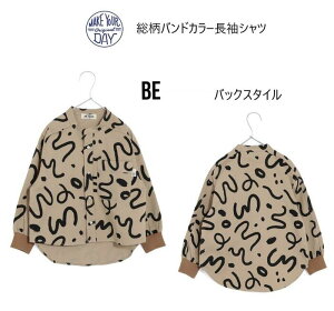 【新作早割り10%OFF】メイクユアデイ 総柄バンドカラーシャツ 540118シャツ 長袖 総柄 羽織り おしゃれ80cm 90cm 100cm 110cm 120cm 130cm 140cm 150cm 160cm