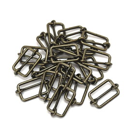 一本線送り(移動カン) 3×25mm アンティークゴールド 20個セット 【 日本製 】 ｜ 金具 レザークラフト 手芸 副資材 ハンドクラフト パーツ 手作り ハンドメイド 金古美