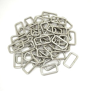 角カン(小カン) 25×11×3mm シルバー(ニッケル) 50個セット 【 日本製 】 | 金具 レザークラフト 手芸 副資材 ハンドクラフト パーツ 手作り ハンドメイド