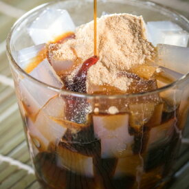 【送料無料】お土産に大人気！ 角切りところてん6ヶ入り (みつ・あん・きな粉付) テレビ出演 盛田屋 伊豆産の天草100%使用 国産 無添加 低カロリー ヘルシー 食物繊維 無添加 無着色 お取り寄せ 和風スイーツ 黒みつ 抹茶みつ