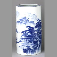 有田焼　山水　傘立て