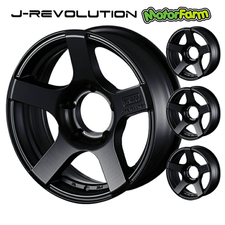 楽天市場】J-REVOLUTION マットブラック 16×5.5J/5H-25 4本set 