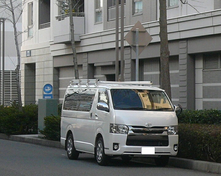 楽天市場 0系ハイエース 1 6型 カーキャリア ルーフキャリア ハイエース ベースキャリア ルーフラック アルミ Mscアルミ ルーフキャリア2 8m New4段 リアラダーセット 0系ハイエースバン標準用 2 8m 超頑丈 プロ仕様 2 1m立体駐車場ok Msc Select Shop