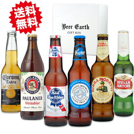 世界のビール クラフトビール 飲み比べ ギフト 6本 セット 【ドイツ ベルギー アメリカ イタリア オーストラリア メキシコ】人気ビールを厳選 おしゃれな瓶ビールギフト 【御祝 感謝 誕生日プレゼント】熨斗 ギフトシール無料対応 BEER EARTH GIFT BOX