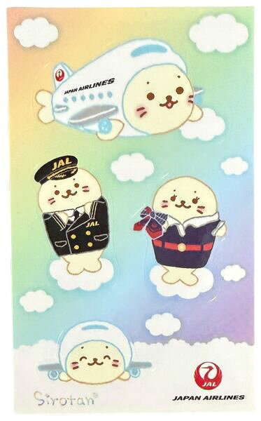 【期間限定ポイント5倍】JAL × しろたん ステッカー シート 日本航空 JAPAN AIRLINES STICKER Sirotan CA 企業 コラボ エアライン 航空機 シール コレクション 新品