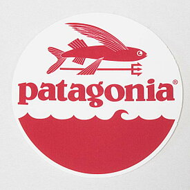 訳あり パタゴニア トライデント フィッシュ ステッカー 丸 PATAGONIA TRIDENT FISH フライング 飛魚 円 波 シール サーフ 新品 ネコポス