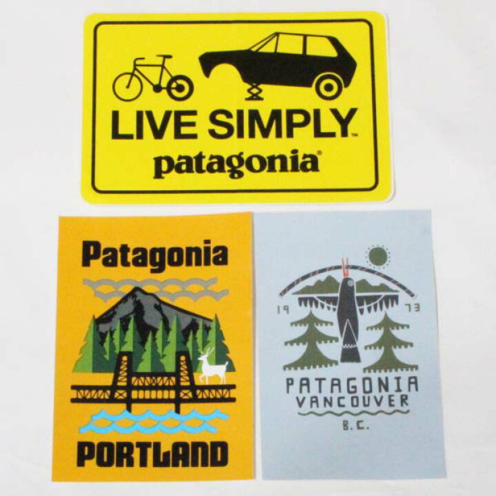 楽天市場 訳あり パタゴニア ステッカー 3種セット Patagonia Stickers Set Live Simply 車 ポートランド オレゴン バンクーバー カナダ シール 新品 エムズカンパニー