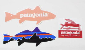 訳あり パタゴニア ステッカー 3種セット PATAGONIA STICKERS SET フィッツロイ レッドドラム 魚 ハワイ ホノルル フィッシュ シール 新品