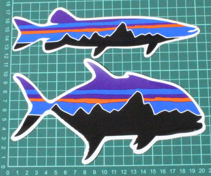 楽天市場 訳あり パタゴニア ステッカー 3種セット Patagonia Stickers Set フィッツロイ Gt トレバリー 魚 ルースターフィッシュ マスキー シール エムズカンパニー