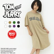 【送料無料】TOM&JERRY ワンピース キッズ 子供服 女の子 オーバーサイズ 半袖ワンピ ドレス コットン 綿…