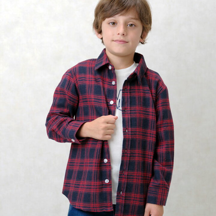 楽天市場】ちょいBIGネルシャツ キッズ 子供服 長袖シャツ 男の子  