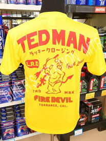 TEDMAN テッドマン Tシャツ ドライTシャツ TDRY-1800 バイクTシャツ シルキードライTシャツ エフ商会 イエロー