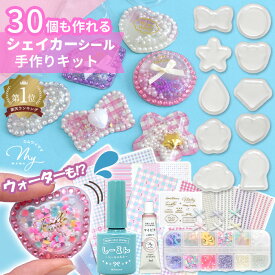 手作りシールキット 業界初！ シャカシャカ ウォーターシール が 30個作れる キット シェイカ レジン不要 レシピ 付き ■ シェイカシール 30個 セット カシャカシャ しーるん 簡単 初心者 立体シール 子ども ワークショップ クリア シル活 ■