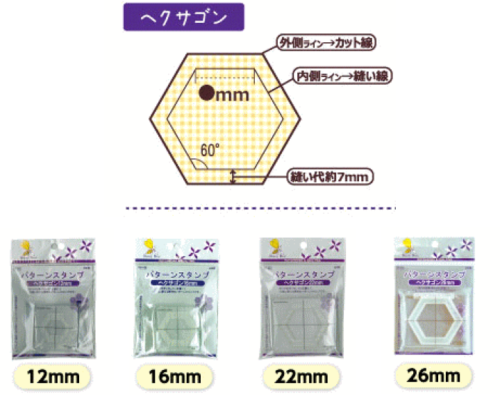 楽天市場】（完売しました）パターンスタンプ ヘクサゴン12mm